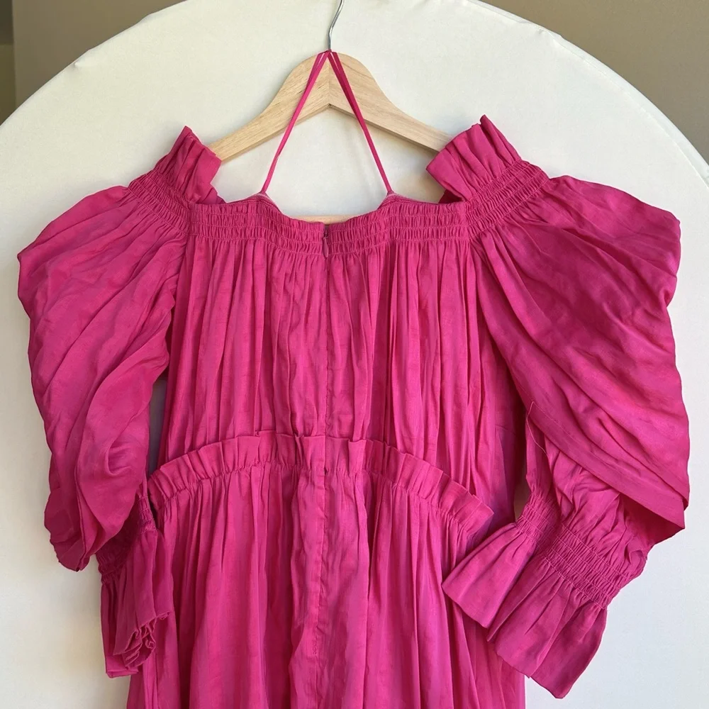 Cult Gaia Dress – Simona Off-The-Shoulder Dragonfruit Pink Size 6 - Picture 4 of 7